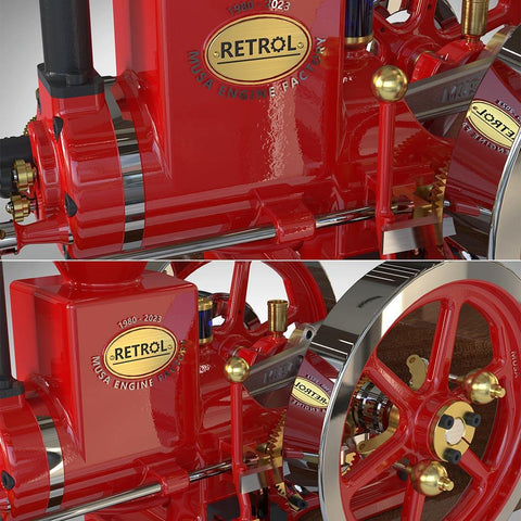 RETROL HM-01 7cc Antique Hit and Miss Model - Working 4-Stroke Horizontal Stationary IC Engine enginediyshop