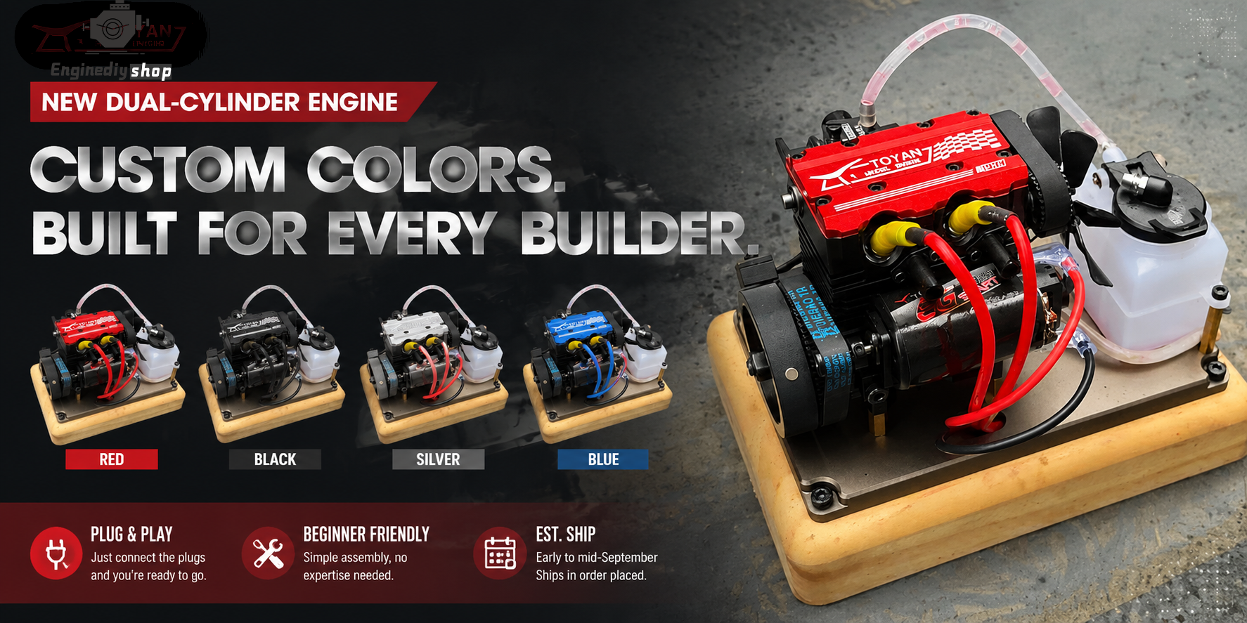 Coming Soon: TOYAN New Twin-Cylinder Engine – Built for Every Builder enginediyshop