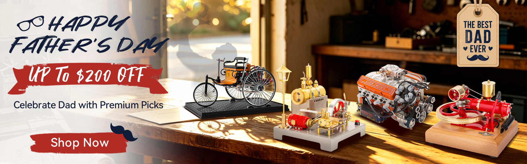 This is a promotional image featuring gift recommendations for Father's Day 2026.