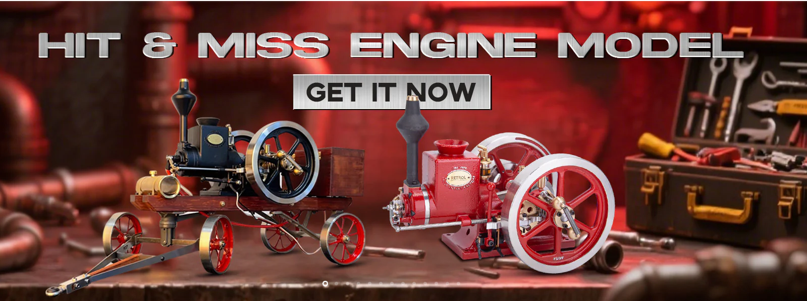 Missing Engine Top RETROL HM-01 Hit and Miss Engine with Metal 4-Wheel Cart ...