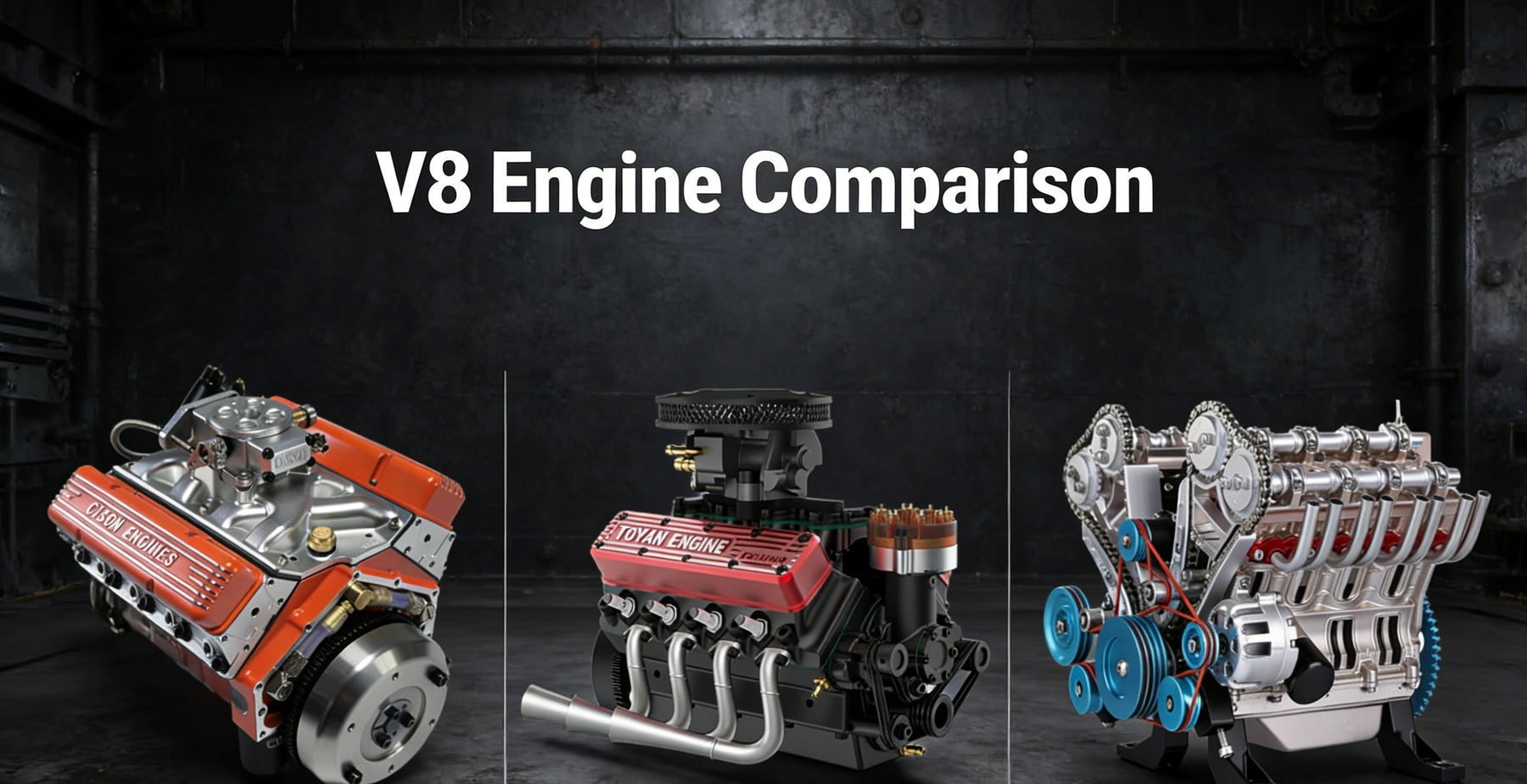Ultimate-Comparison-Guide-Three-Popular-V8-Engine-Models-CISON-44cc-vs.-TOYAN-FS-V800G-vs.-TECHING-V8 enginediyshop