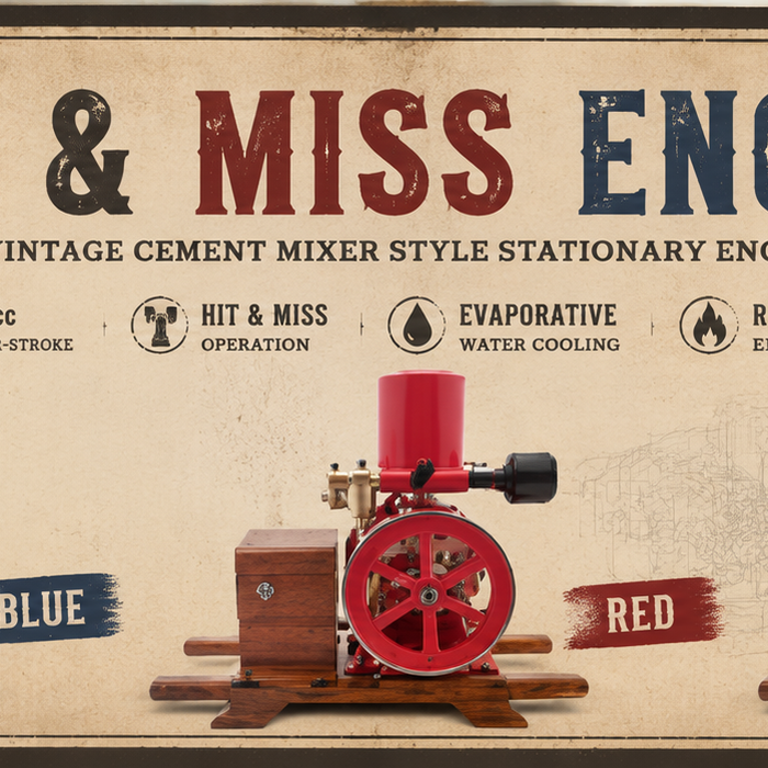 This is a promotional image for a new concrete mixer engine.
