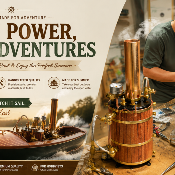 This is a picture of an enthusiast assembling their own steamship.