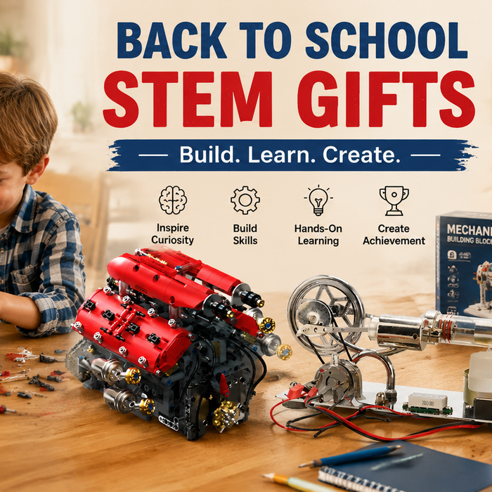 This is an image recommending STEM educational gifts for the back-to-school season.