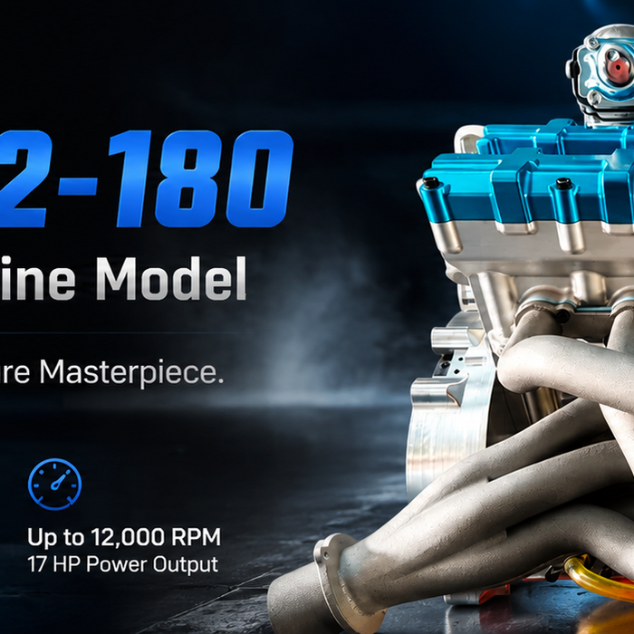 This is a picture of a RUIFEIYA V12-180: 180cc 1/4 Scale V12 Engine.