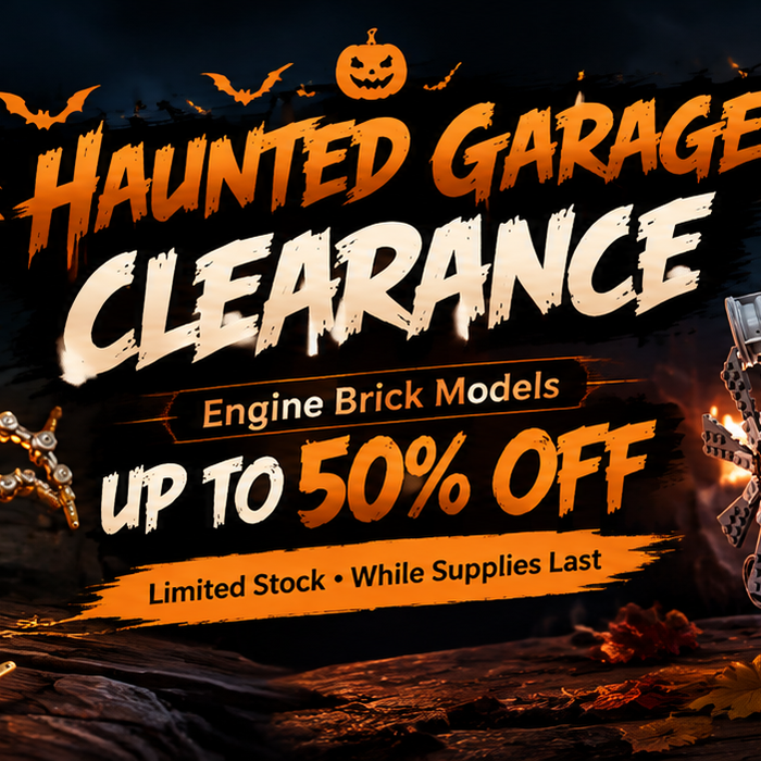 This is an image for a Halloween clearance sale offering up to 50% off.