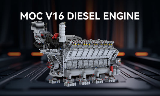 My V16 Diesel Engine MOC Building Journey——Enginediyshop enginediyshop
