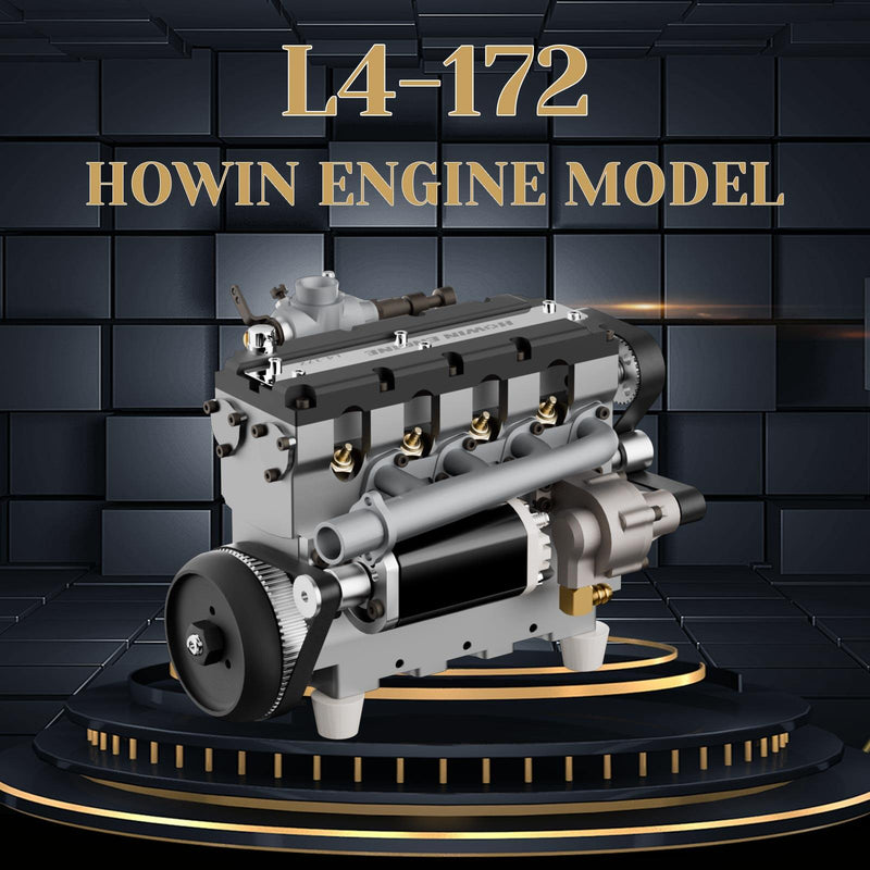 HOWIN ENGINE L4-172 17.2cc SOHC Inline Four-cylinder Four-stroke Water-cooled Electric Nitro Internal Combustion Engine Model for 1/6 1/8 RC Cars Ships enginediyshop