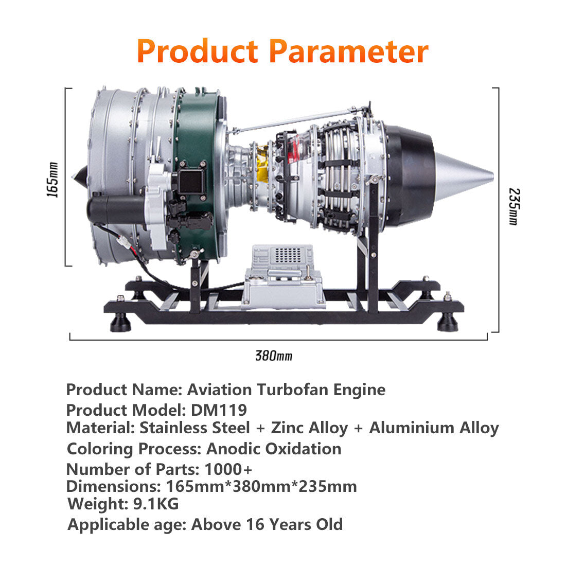 TECHING Mechanical Dual-Spool Turbofan Engine Model Kit – enginediyshop