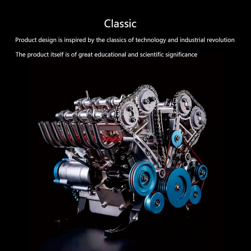 500+Pcs 1:3 V8 Engine Model Metal Mechanical Engine Science Experiment Physics Toy enginediyshop