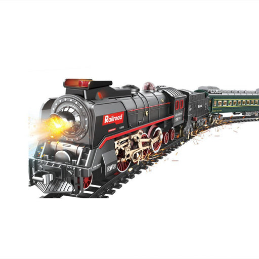 Electric RC Christmas Train Set Model with Carriage and Long Track, Gift for Boys and Girls (Model 623B) enginediyshop