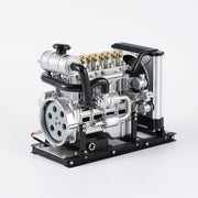TECHING 1/10 DIY Mini Metal OHV Inline Four-cylinder Diesel Engine Model with Cooling System Educational Toys Gifts (Upgraded Version/300+PCS) enginediyshop