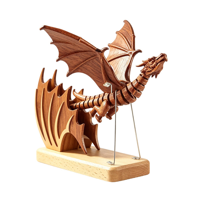 Wooden Western Mythical Creature Model – Articulated Gothic Fantasy Desktop Sculpture enginediyshop