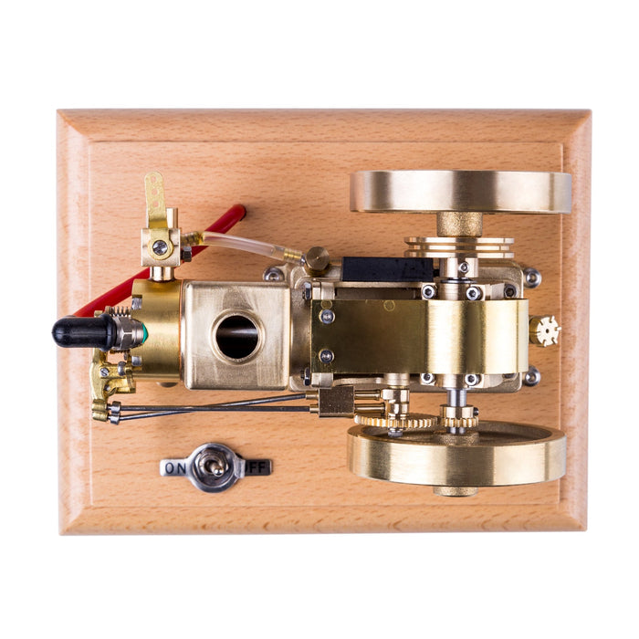 Mini 1.6cc Water-cooled Single-cylinder 4-stroke Gasoline Engine Internal Combustion Engine Model with Wooden Base enginediyshop