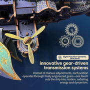 Whale Ship DIY 3D Wooden Puzzle Kit (472PCS) enginediyshop