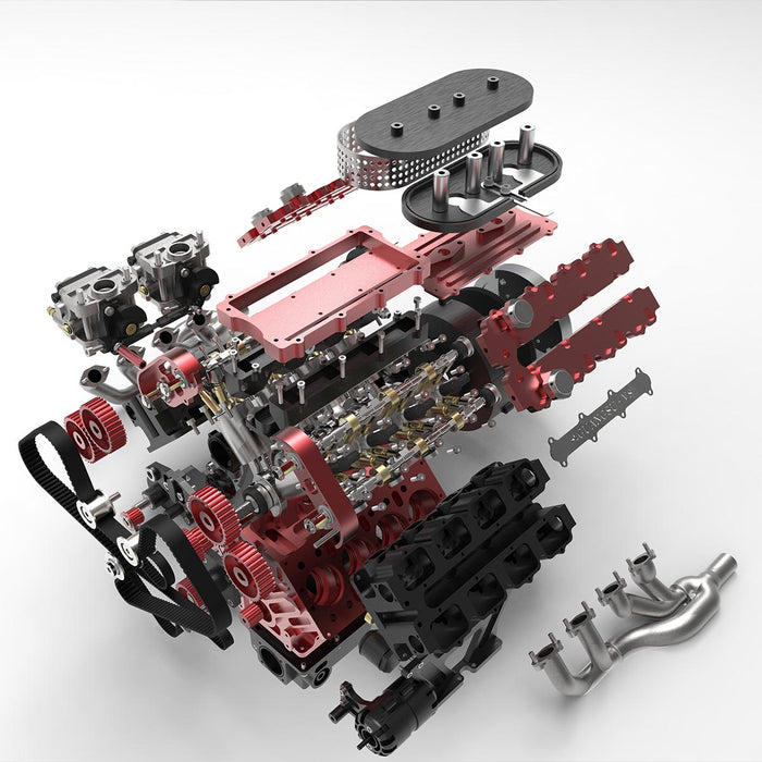 ENJOMOR GS-V8 PRO 78cc DOHC 4-Stroke 3-Ring 32-Valve Water-Cooled Gasoline Internal Combustion Engine Model with Electric Start (Assembled Version)