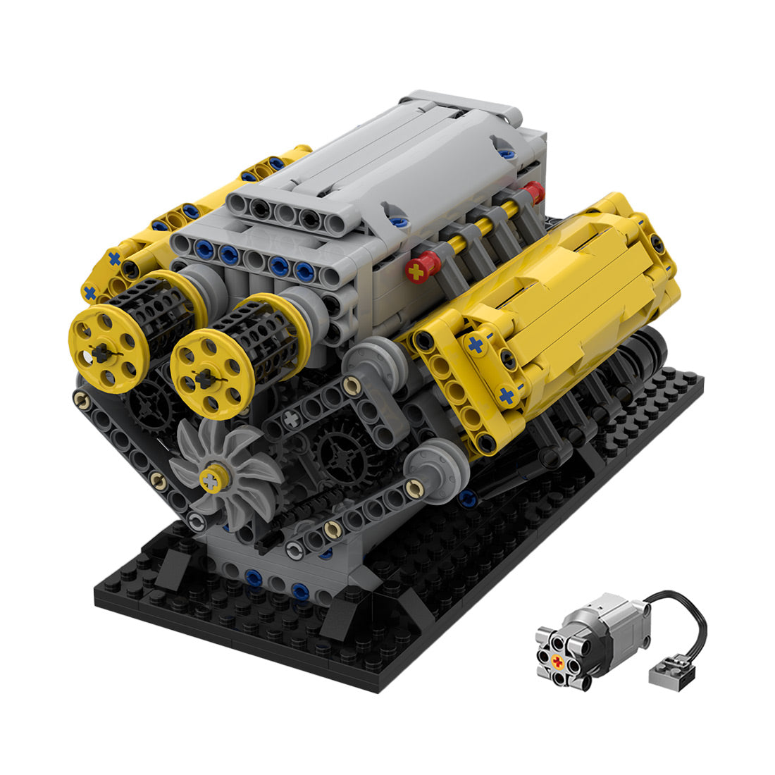 Block Engine Ps120 V8 Crossplane Crankshaft Building Block Engine Model MOC-171736 ...