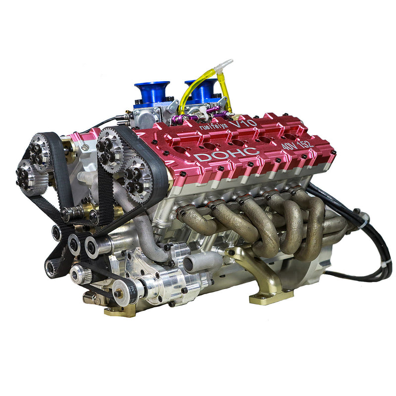 RUIFEIYA V10-150 1/4 Scale Working V10 Gas Engine Model - 150cc DOHC 40-Valve 4-Stroke 3-Ring Water-Cooled Internal Combustion Engine (Assembled Version) enginediyshop
