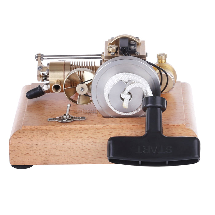 Mini 1.6cc Water-cooled Single-cylinder 4-stroke Gasoline Engine Internal Combustion Engine Model with Wooden Base enginediyshop