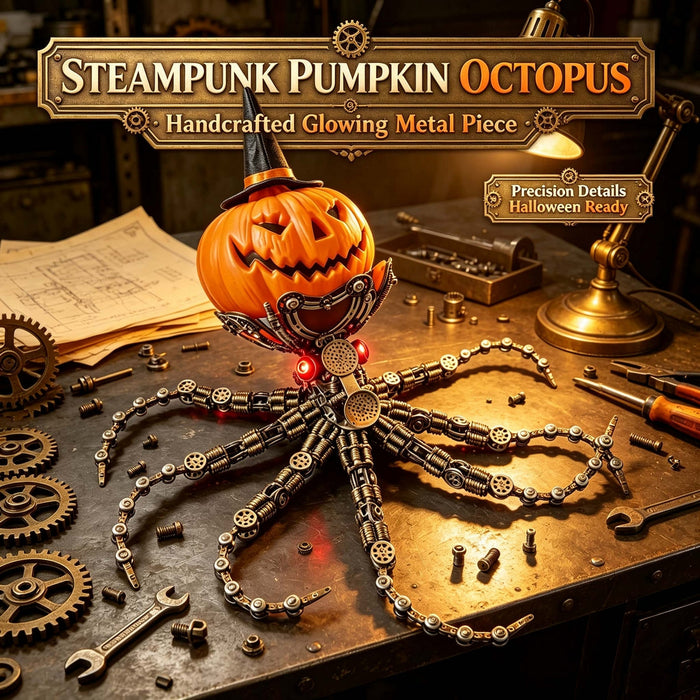 Punkbuild Steampunk Mechanical Octopus Metal Model Kit – Pumpkin Head, 2400+ PCS enginediyshop