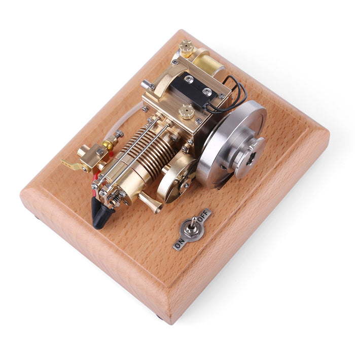 Mini 1.6cc Water-cooled Single-cylinder 4-stroke Gasoline Engine Internal Combustion Engine Model with Wooden Base enginediyshop