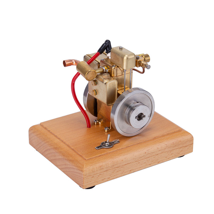 Mini 1.6cc Water-cooled Single-cylinder 4-stroke Gasoline Engine Internal Combustion Engine Model with Wooden Base enginediyshop