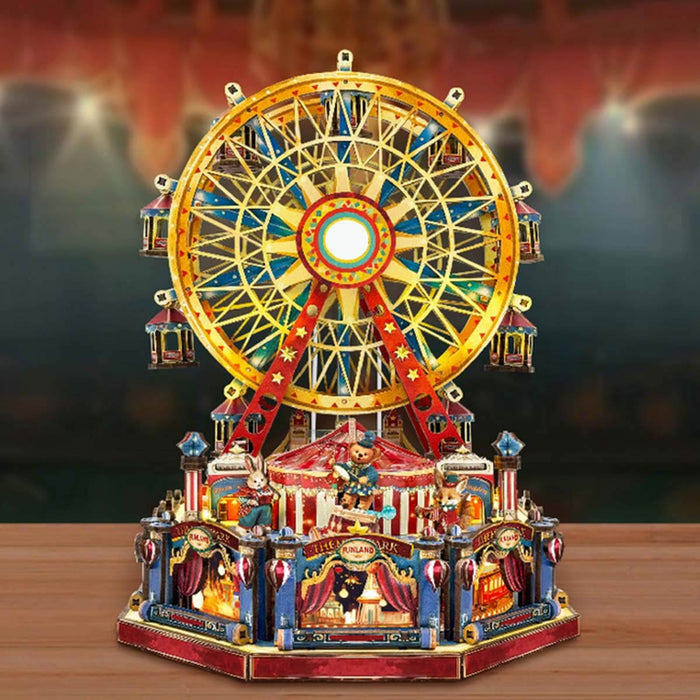 Century Ferris Wheel Music Box DIY 3D Wooden Model Kit, Creative Gift & Desktop Decor (367PCS) enginediyshop