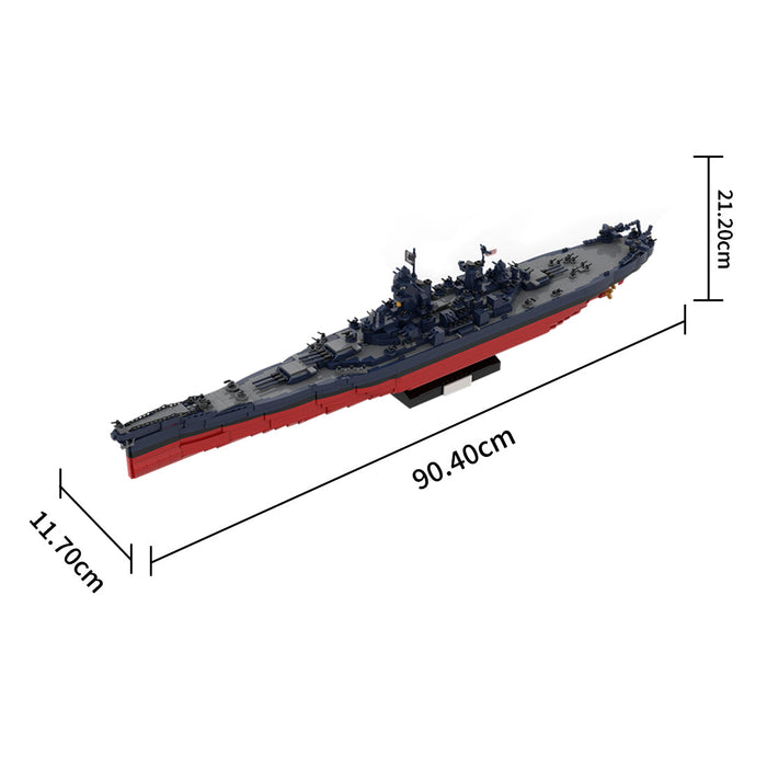 MOC 1/300 Scale USS New Jersey BB-62  WWII Artillery Warship kit-3734PCS enginediyshop