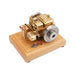 3.2cc Mini Horizontal Water-cooled Double-cylinder Four-stroke Gasoline Engine Model with Wooden Base enginediyshop