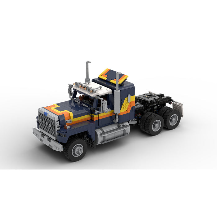 MOC- 1/17scale  FORD Class 8 Truck Building Blocks Set (Dark Blue/Dynamic Version/2443PCS)