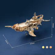 Whale Ship DIY 3D Wooden Puzzle Kit (472PCS) enginediyshop