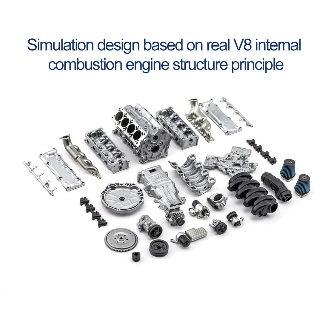 MAD RC V8 Engine Model Kit - Build Your Own V8 Engine for Car AX90104 ...
