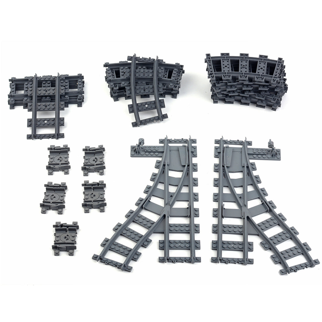 26Pcs Train Tracks Rails Set DIY Construction Toys Building Blocks Bri ...