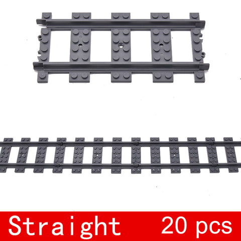 20Pcs Train Straight Track DIY Construction Toys Building Blocks Bricks Parts enginediyshop