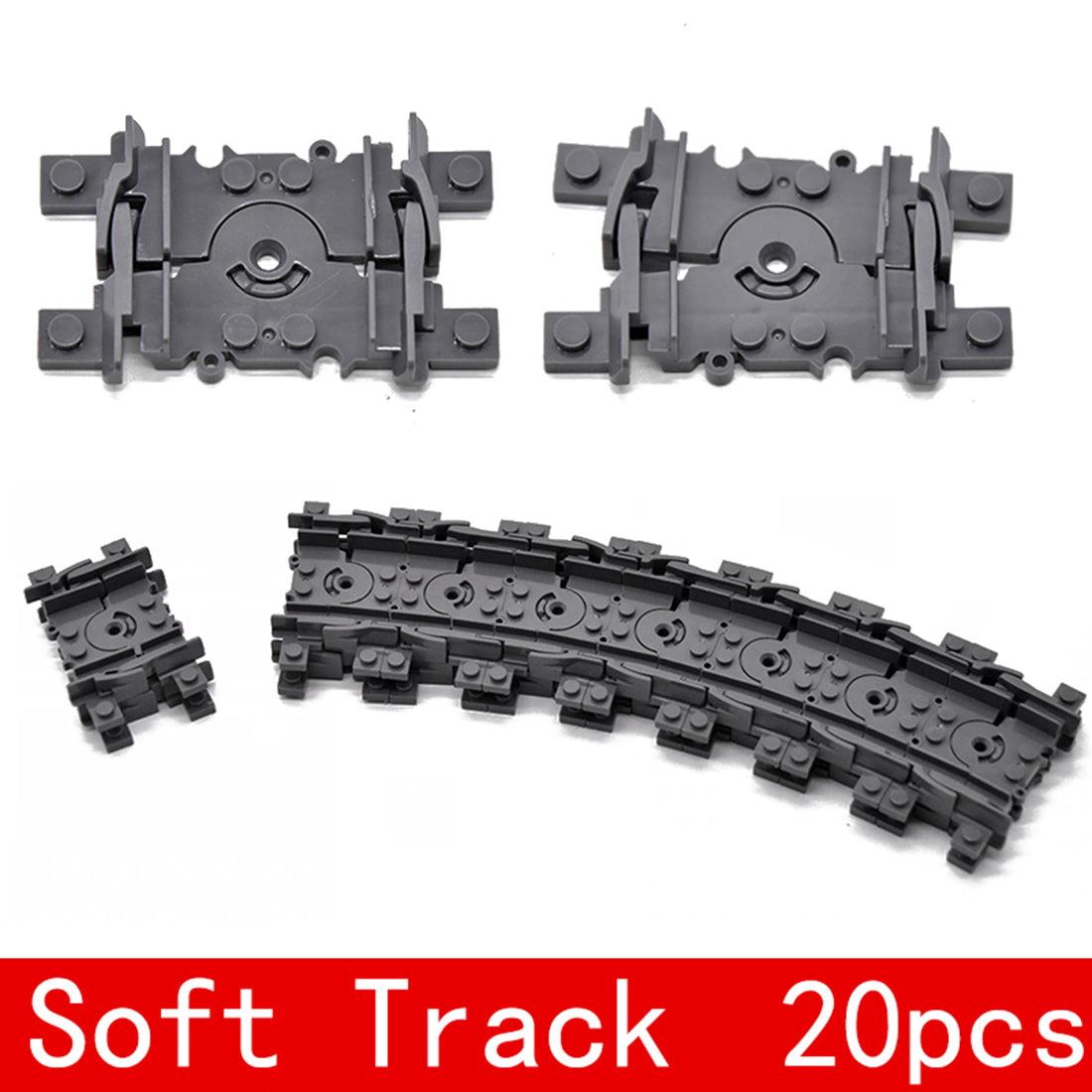 Soft Track 20Pcs Train Soft Track DIY Construction Toys Building Blocks Bricks Pa ...