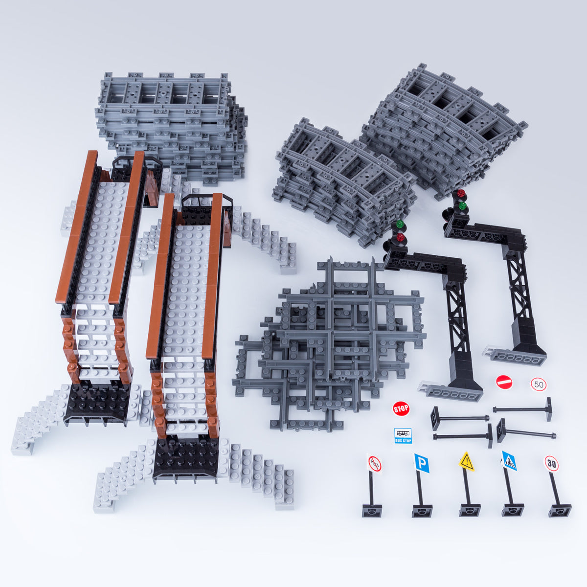 Train Model Blocks 245Pcs DIY Train Tracks Building Blocks Railroad Tracks for Train ...