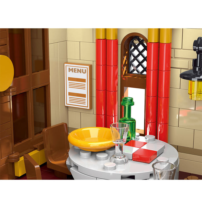 MOC-160521 Restaurants in Paris with Lights Modular Small Particles Building Blocks Set (3104PCS) enginediyshop