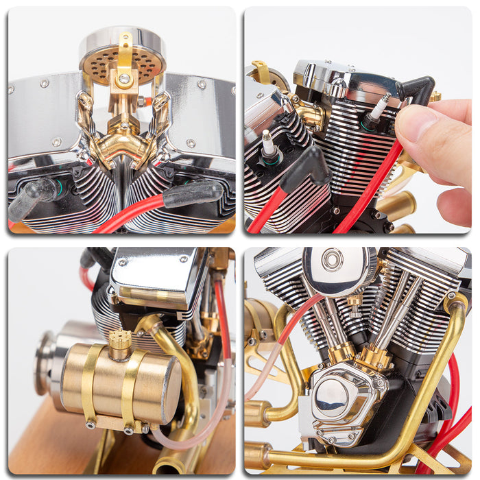 RETROL 4.2CC OHV V-Twin Cylinder Four-stroke Motorcycle Gasoline Internal Combustion Engine Model RTR Version enginediyshop