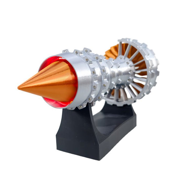 SKYMECHMAN TRENT 900 Turbofan Aircraft Jet Engine Model Kit with Red LED Light - 50+PCS/Brass Color enginediyshop