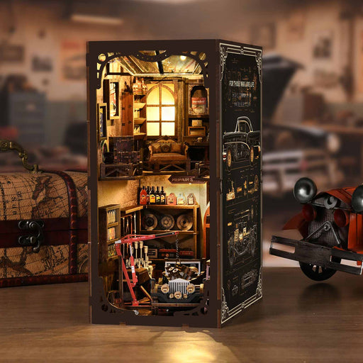 Auto Repair Shop 3D Wooden DIY Miniature House Kit, Creative Desktop Decor & Gift (374PCS) enginediyshop