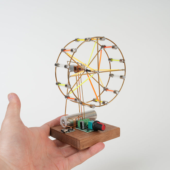 Rotating Colorful Ferris Wheel DIY Kit (Manual Soldering) enginediyshop