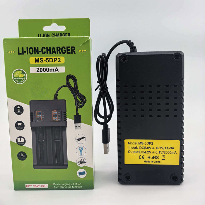 USB Intelligent Fast Charger for 3.7V/4.2V 18650 Lithium Batteries Dual Slot Charging Station for Model Engine Power Battery Accessories enginediyshop