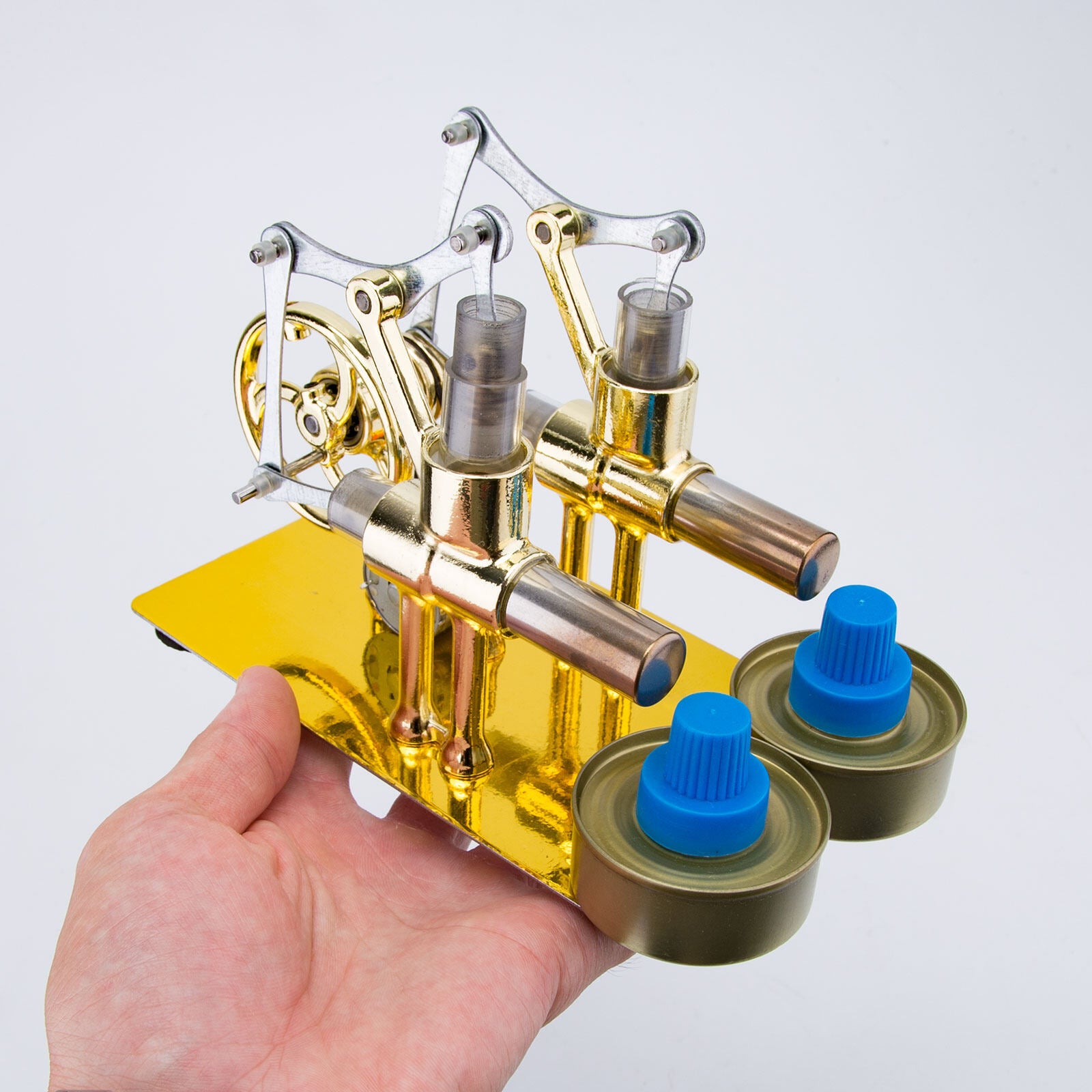 2 Cylinder Stirling Engine Electricity Generator with Bulb Stirling Engine Motor Model enginediyshop