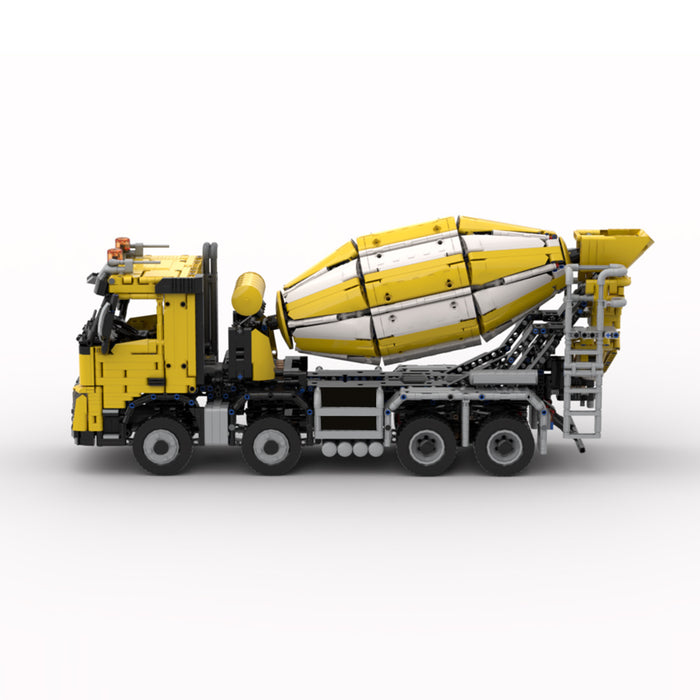 MOC-1/17 Scale Volvo FMX Cement Mixer Truck Building Blocks Set(Dynamic Version/Yellow/3384PCS)