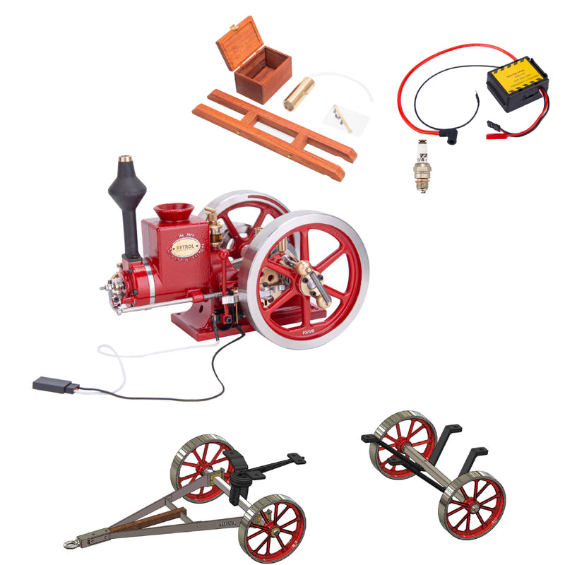 RETROL ENGINE HM-01 7cc Engine 4-stroke Horizontal Hit and Miss Internal Combustion Engine Model enginediyshop