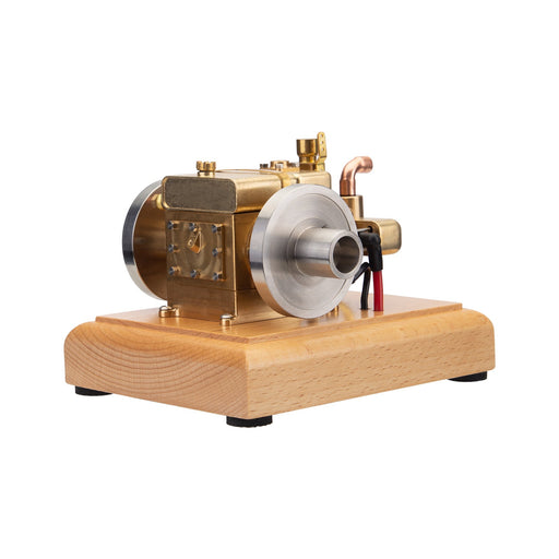 3.2cc Mini Horizontal Water-cooled Double-cylinder Four-stroke Gasoline Engine Model with Wooden Base enginediyshop