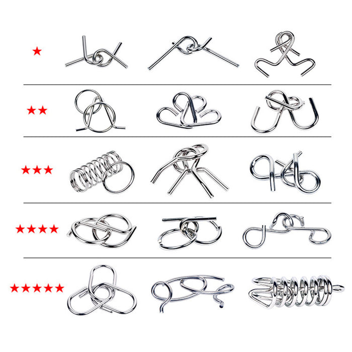 Advent Calendar Filler - Make Yours 15Pcs Brain Puzzles Intelligence Buckle Lock Toy - B Type Purple English Version enginediyshop