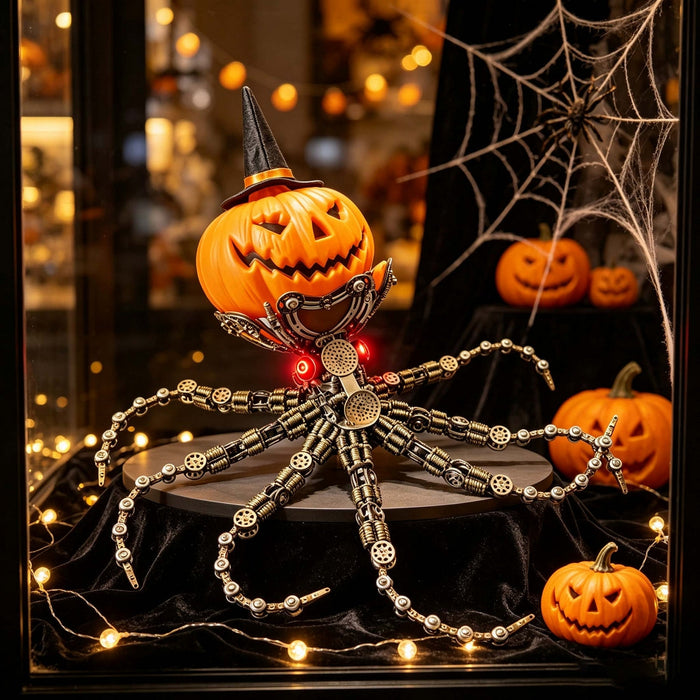 Punkbuild Steampunk Mechanical Octopus Metal Model Kit – Pumpkin Head, 2400+ PCS enginediyshop