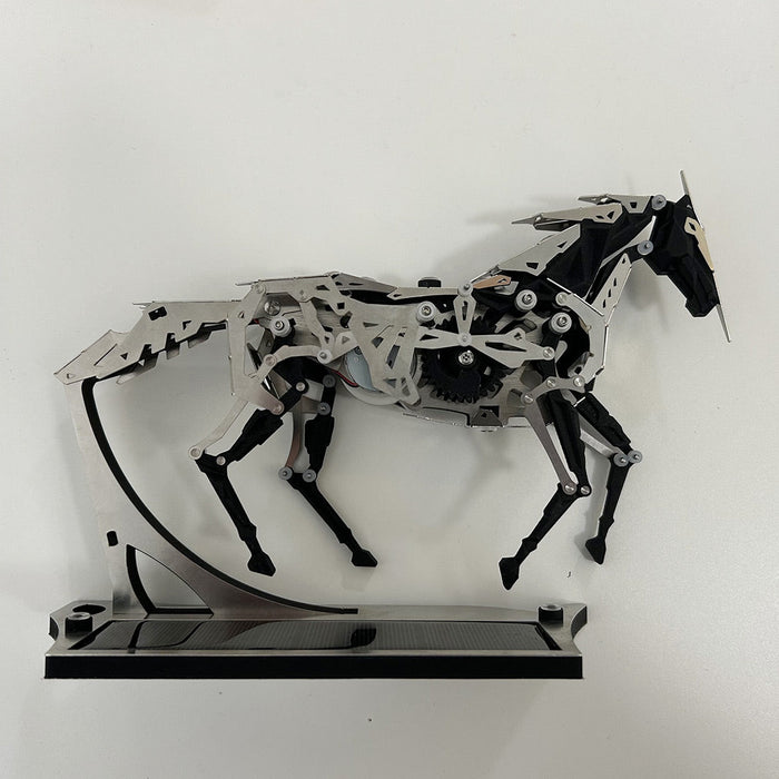 Solar-Powered Mechanical Horse 3D Metal Model DIY Assembly Art Sculpture Powered  Industrial Style Desk Decor Creature Mechanical Display Kit -165PCS enginediyshop
