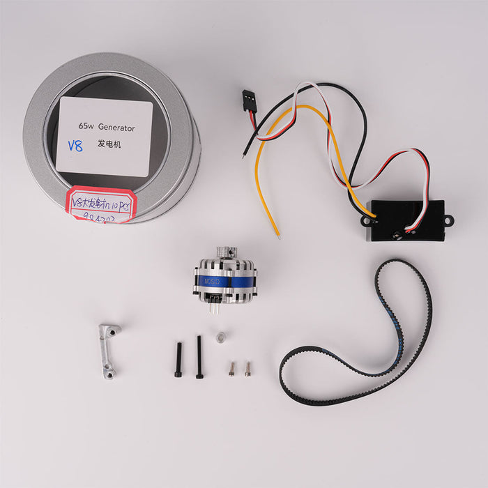 65W High-Power Micro Generator DIY Conversion Kit, Rectifier Voltage Regulator Module with Mounting Bracket and Belt for CISON LS-52 V8 Engine Model enginediyshop